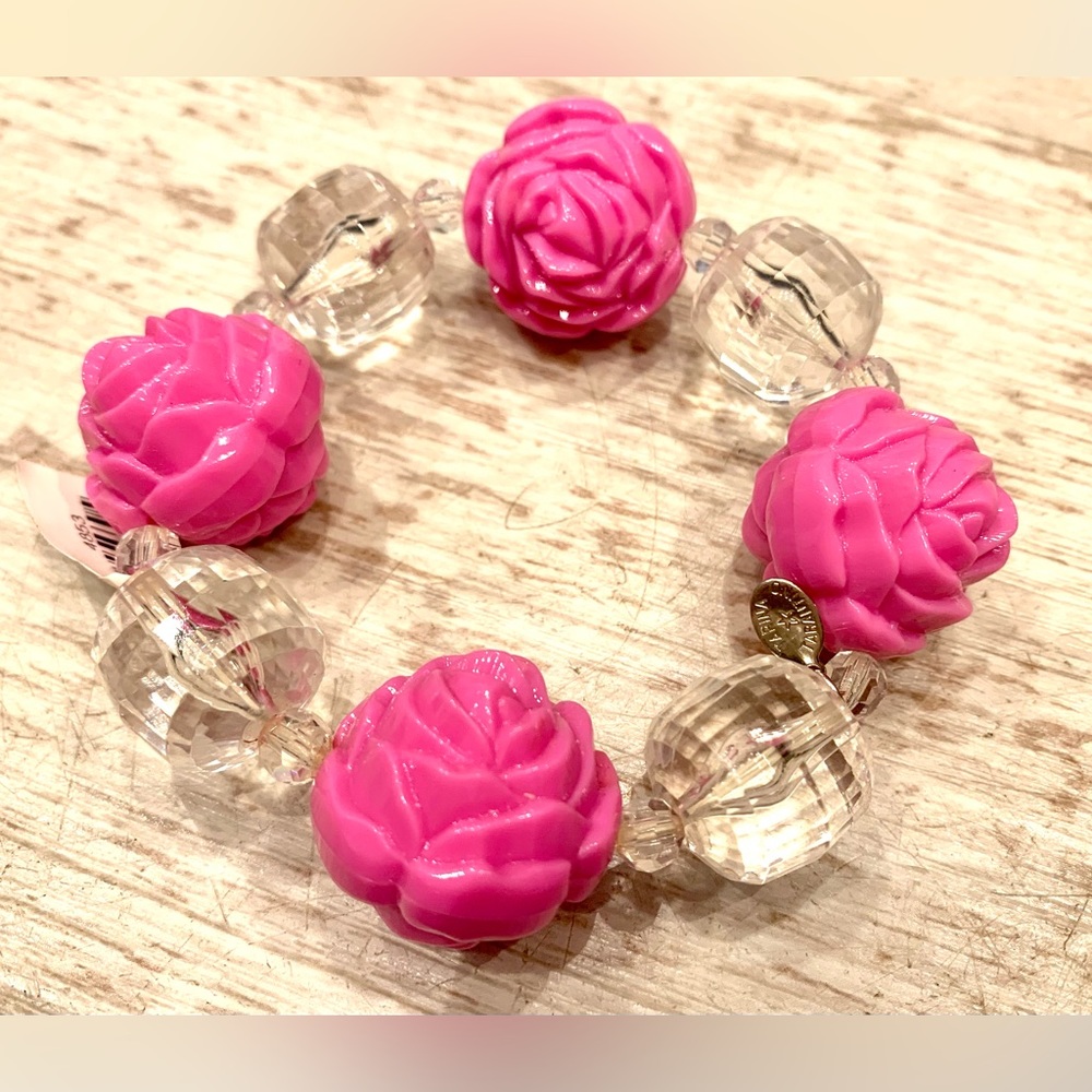 Vintage Tarina Tarantino Large Carved Rose Bracelet